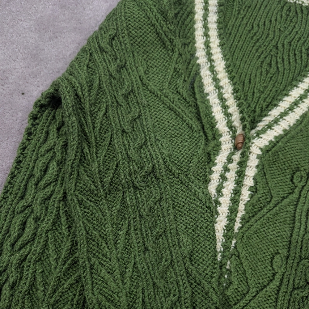 Handmade Green Cable Knit Sweater